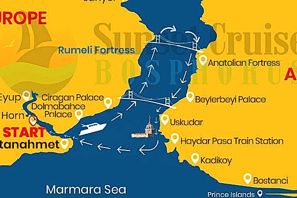 sunset-map Sunset Cruise Bosphorus - Map